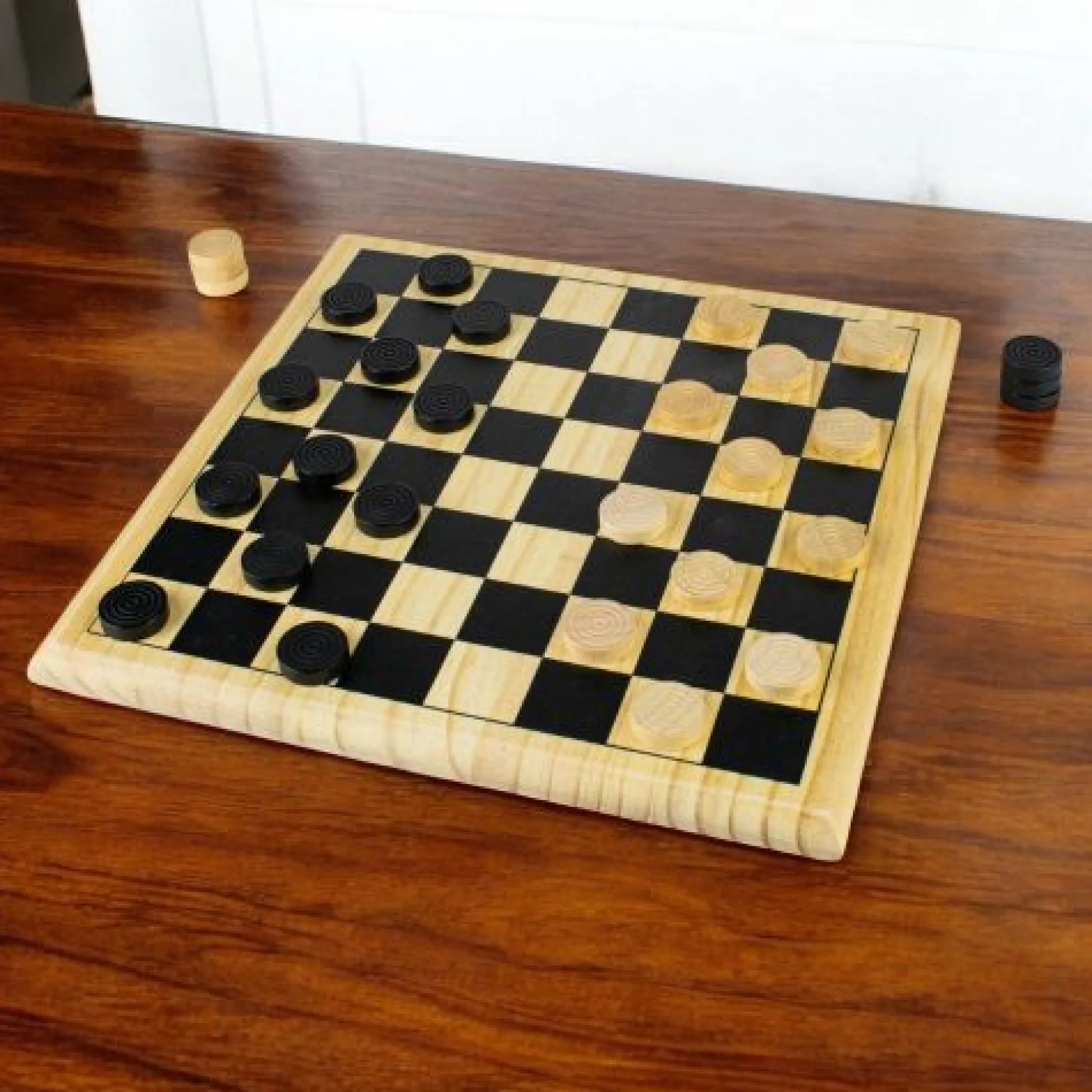 Calendar Holdings, LLC Classic Checkers Natural Wood Board Game* Role-Playing Games|Board Games