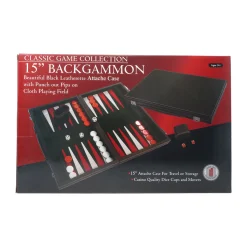 AreYouGame Classic Game Collection 15-inch Leatherette Backgammon Set* Board Games|Role-Playing Games