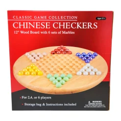 AreYouGame Classic Game Collection 12-Inch Wooden Chinese Checkers Set with Marbles* Board Games|Role-Playing Games