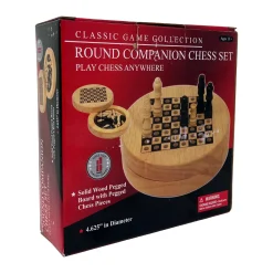 AreYouGame Classic Game Companion Round Chess Set - Portable Travel Edition* Classic Games