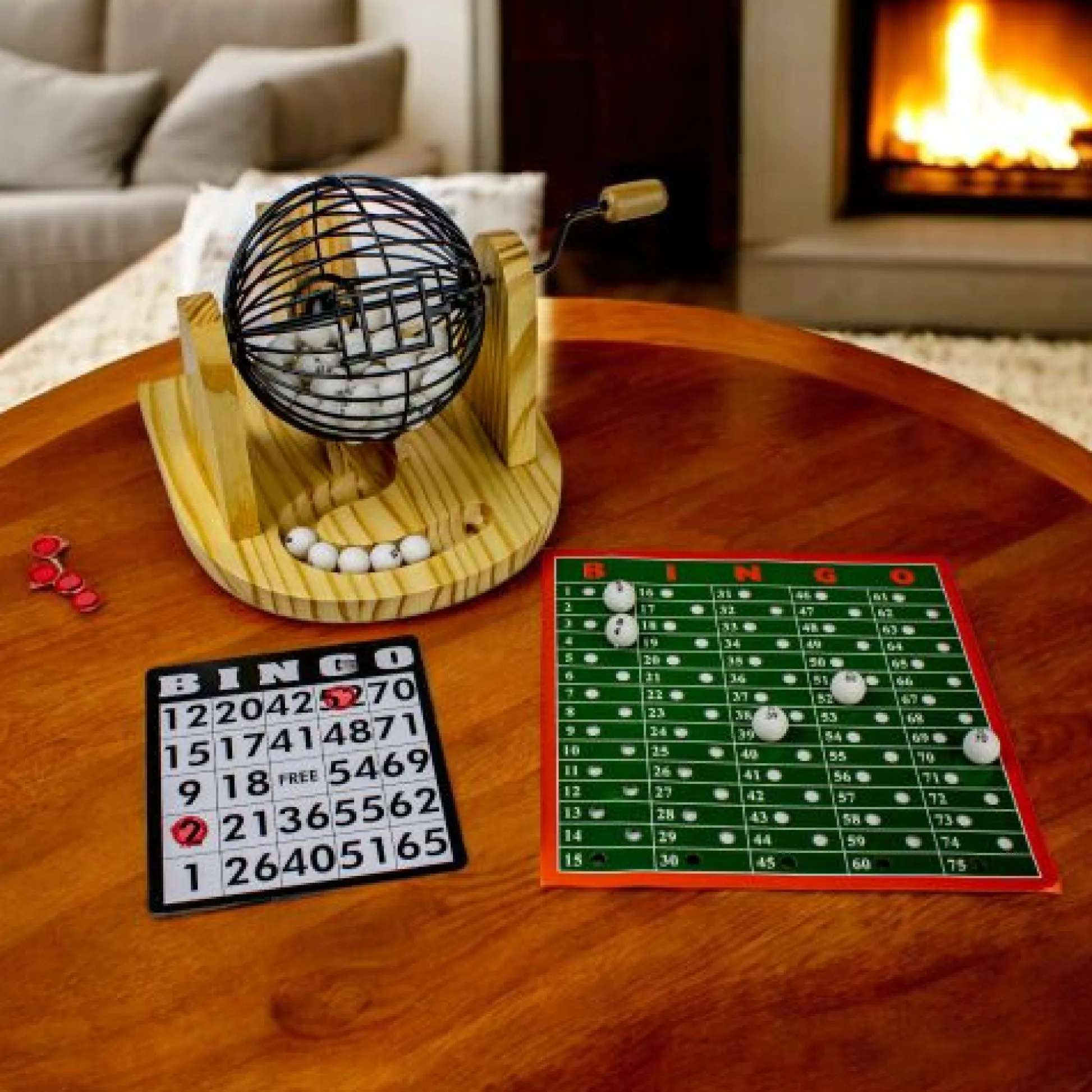 Calendar Holdings, LLC Classic Wooden Bingo Set with Colorful Accessories* Social & Emotional Skills|Classic Games