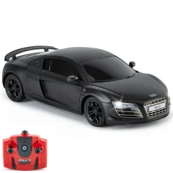 Flat River Group CMJ RC Cars Audi R8 GT - Black - 1:24 Scale Remote Control Car with LED Headlights and 2.4GHz Racing Frequency* Rc Cars & Flight