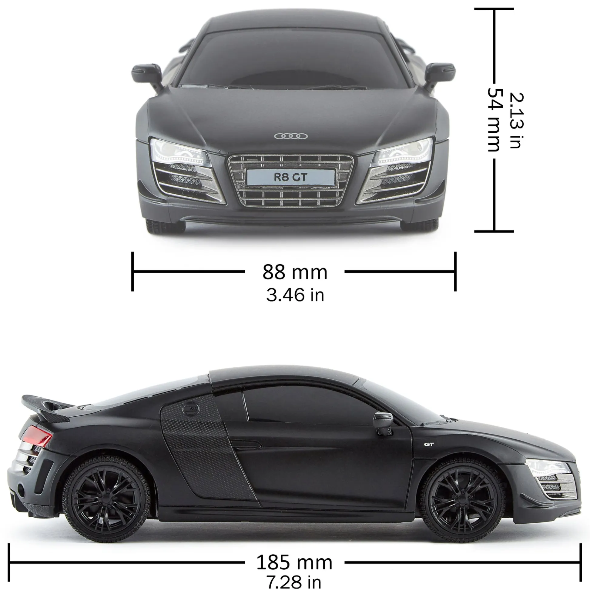 Flat River Group CMJ RC Cars Audi R8 GT - Black - 1:24 Scale Remote Control Car with LED Headlights and 2.4GHz Racing Frequency* Rc Cars & Flight