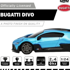 Flat River Group CMJ RC Cars Bugatti Divo Remote Control Vehicle - Blue - 1:24 Scale - 2.4GHz* Rc Cars & Flight
