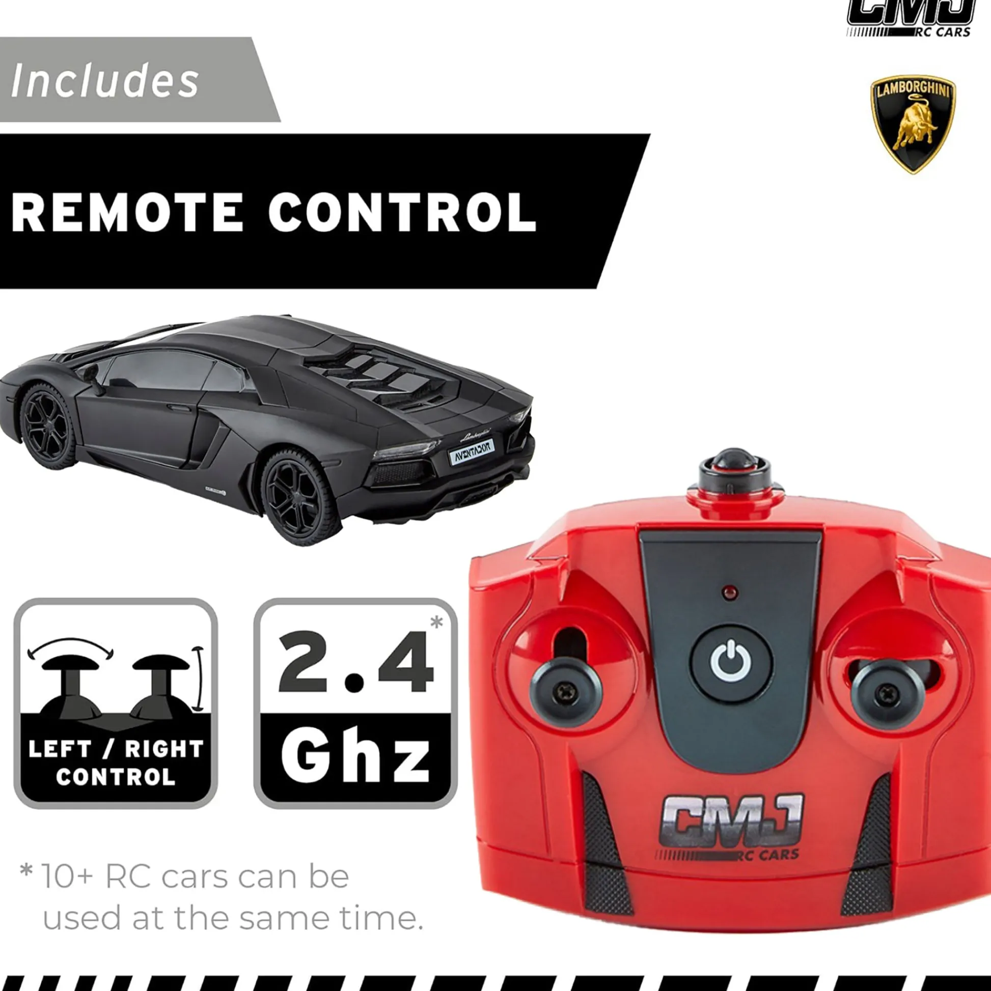 Flat River Group CMJ RC Cars: Lamborghini Aventador LP700-4 - Black - 1:24 Scale, 2.4GHz, LED Headlights* Rc Cars & Flight