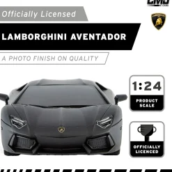 Flat River Group CMJ RC Cars: Lamborghini Aventador LP700-4 - Black - 1:24 Scale, 2.4GHz, LED Headlights* Rc Cars & Flight