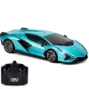 Flat River Group CMJ RC Cars Lamborghini Sián FKP 37 - Blue - 1:24 Scale Radio Control Vehicle with LED Headlights* Rc Cars & Flight