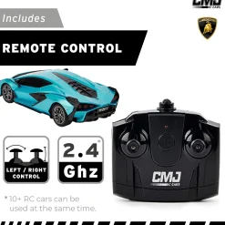 Flat River Group CMJ RC Cars Lamborghini Sián FKP 37 - Blue - 1:24 Scale Radio Control Vehicle with LED Headlights* Rc Cars & Flight
