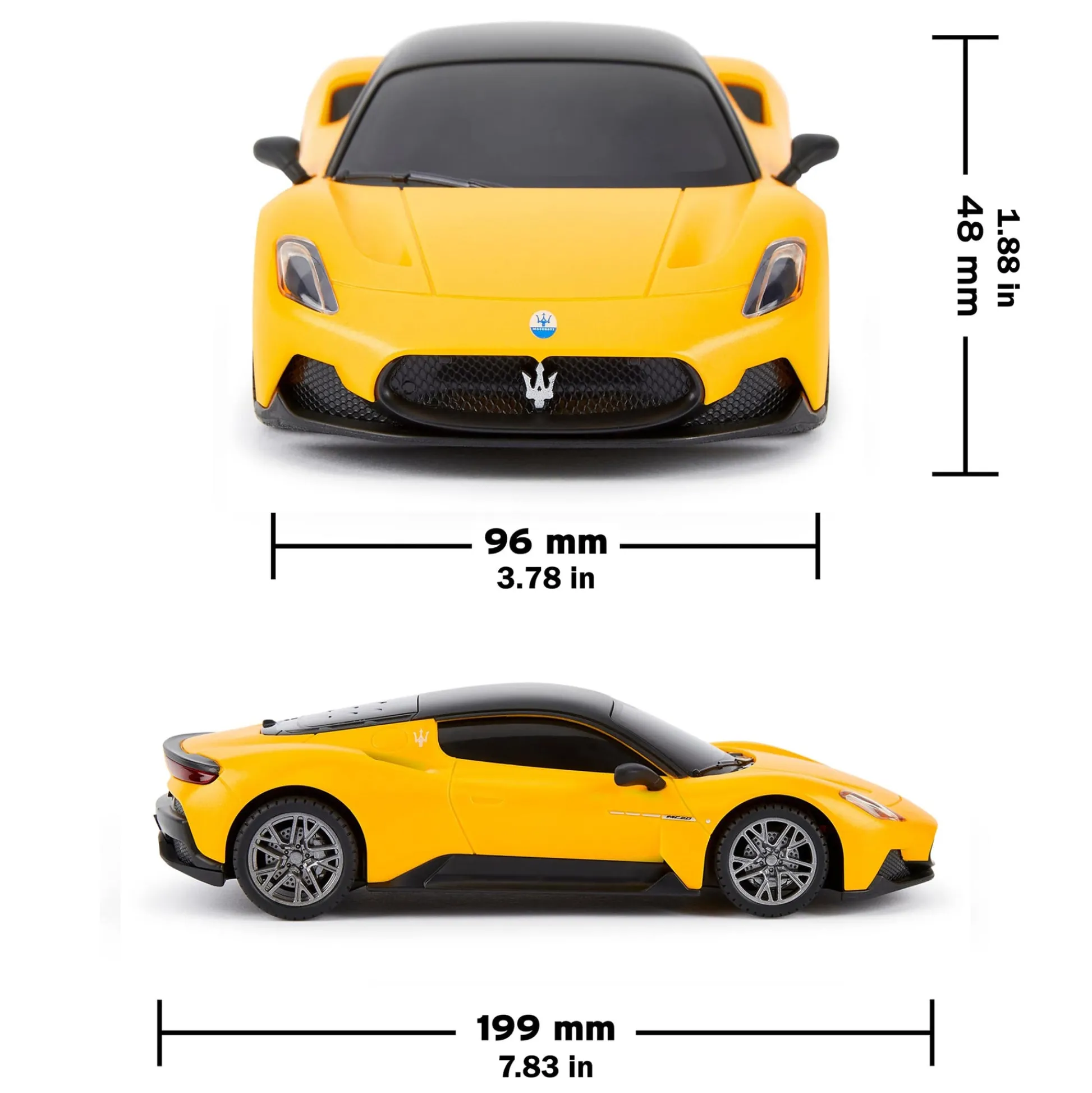Flat River Group CMJ RC Cars: Maserati MC20 - 1:24 Scale Yellow Radio Control Sports Car with LED Headlights* Rc Cars & Flight