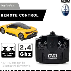 Flat River Group CMJ RC Cars: Maserati MC20 - 1:24 Scale Yellow Radio Control Sports Car with LED Headlights* Rc Cars & Flight