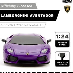 Flat River Group CMJ RC Cars Radio Control Lamborghini LP700-4 - Purple - 1:24 Scale, 2.4GHz, LED Headlights* Rc Cars & Flight