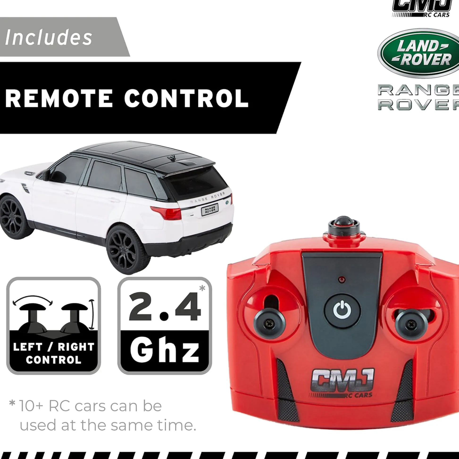 Flat River Group CMJ RC Cars Range Rover - White - 1:24 Scale, 2.4GHz Remote Control SUV with LED Headlights* Rc Cars & Flight