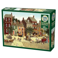 Flat River Group Cobble Hill 1000 Piece Puzzle: The Curve In The Square - Earth Friendly Jigsaw with Poster* Puzzles