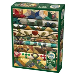 Flat River Group Cobble Hill 1000 Piece Puzzle: Grandma's Quilts - Eco-Friendly Jigsaw with Poster* Puzzles