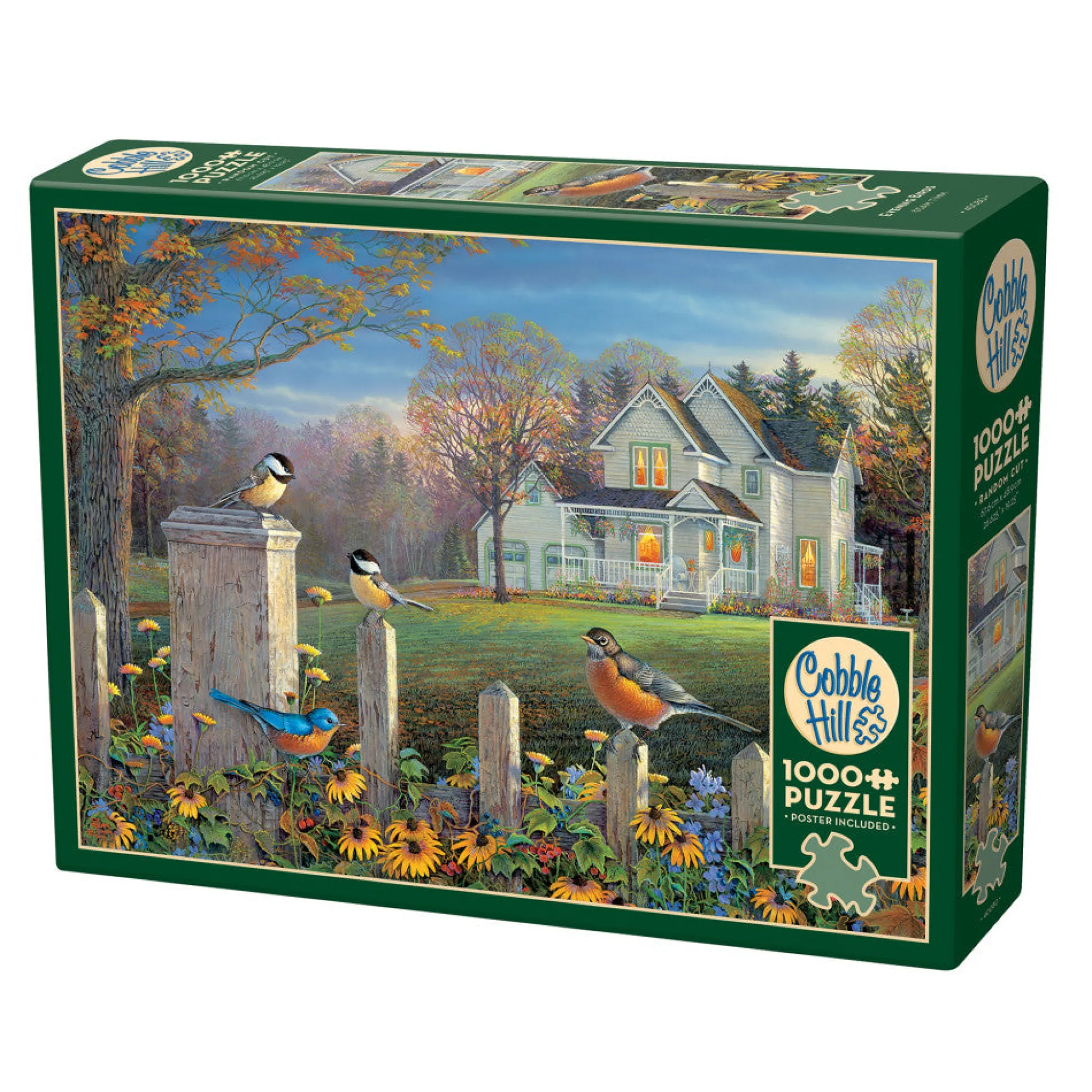 Flat River Group Cobble Hill 1000 Piece Puzzle: Evening Birds - Eco-Friendly Jigsaw with Reference Poster* Puzzles