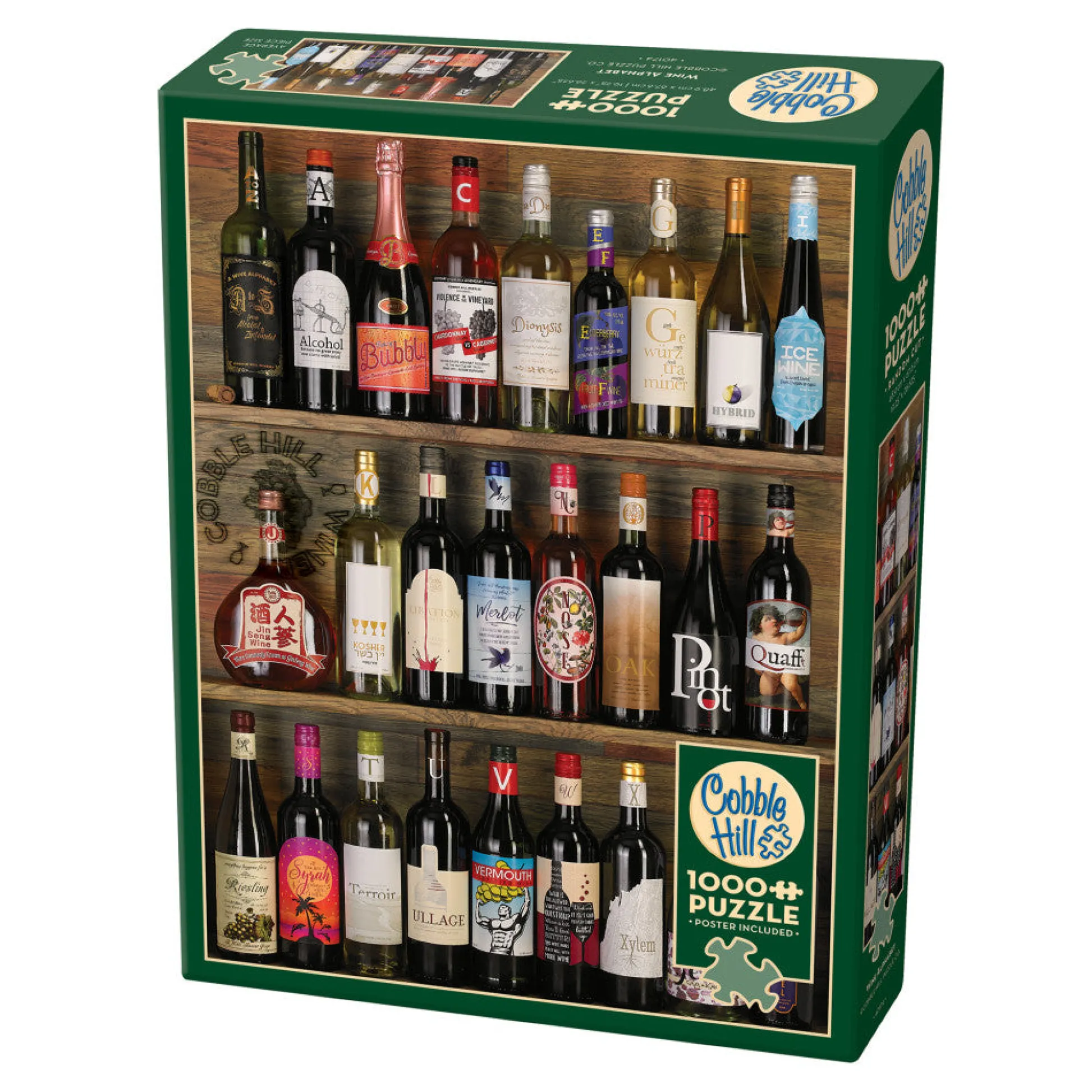 Flat River Group Cobble Hill 1000 Piece Wine Alphabet Jigsaw Puzzle with Reference Poster* Puzzles