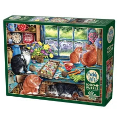 Flat River Group Cobble Hill Cats Retreat 1000 Piece Puzzle - Eco-Friendly Jigsaw* Puzzles