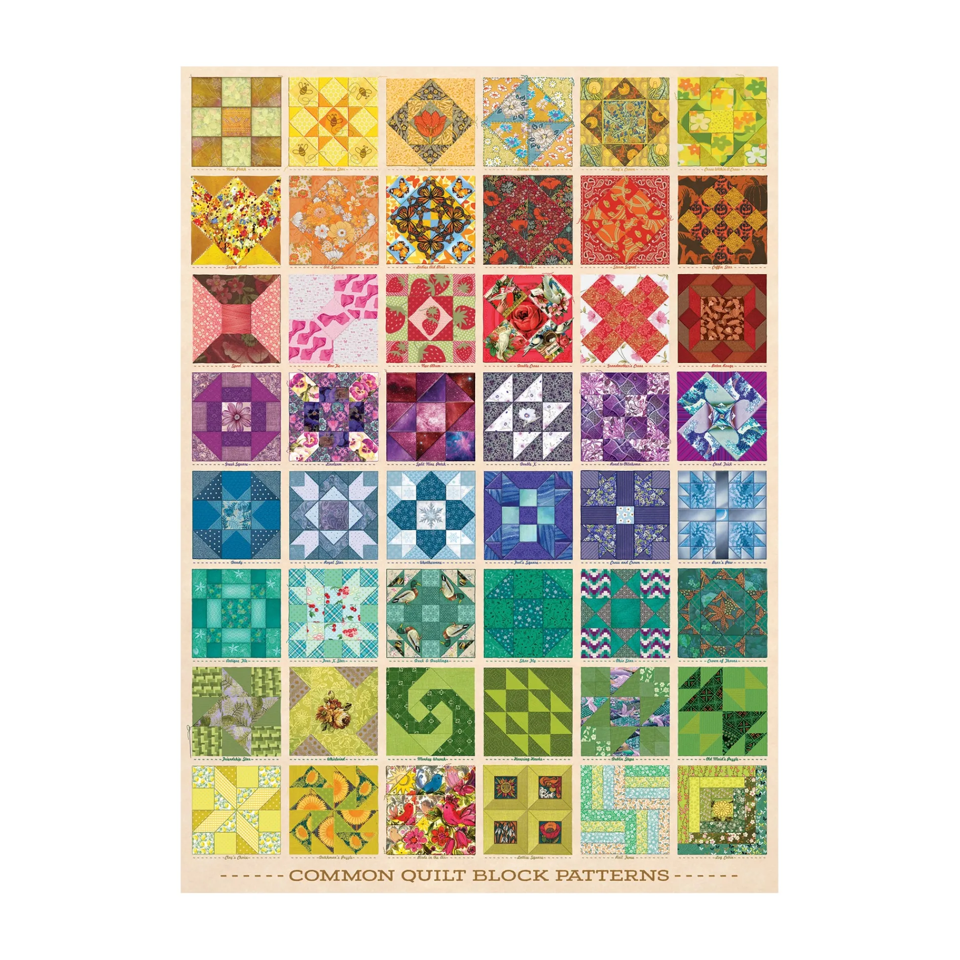 AreYouGame Cobble Hill Common Quilt Blocks Jigsaw Puzzle - 1000 pc* Puzzles
