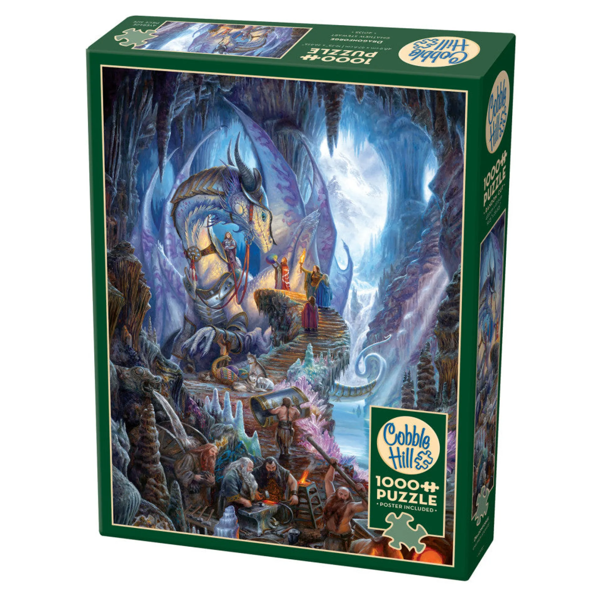 Flat River Group Cobble Hill Dragonforge 1000 Piece Puzzle with Reference Poster* Puzzles