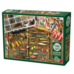 Flat River Group Cobble Hill Fishing Lures 1000-Piece Jigsaw Puzzle with Reference Poster* Puzzles