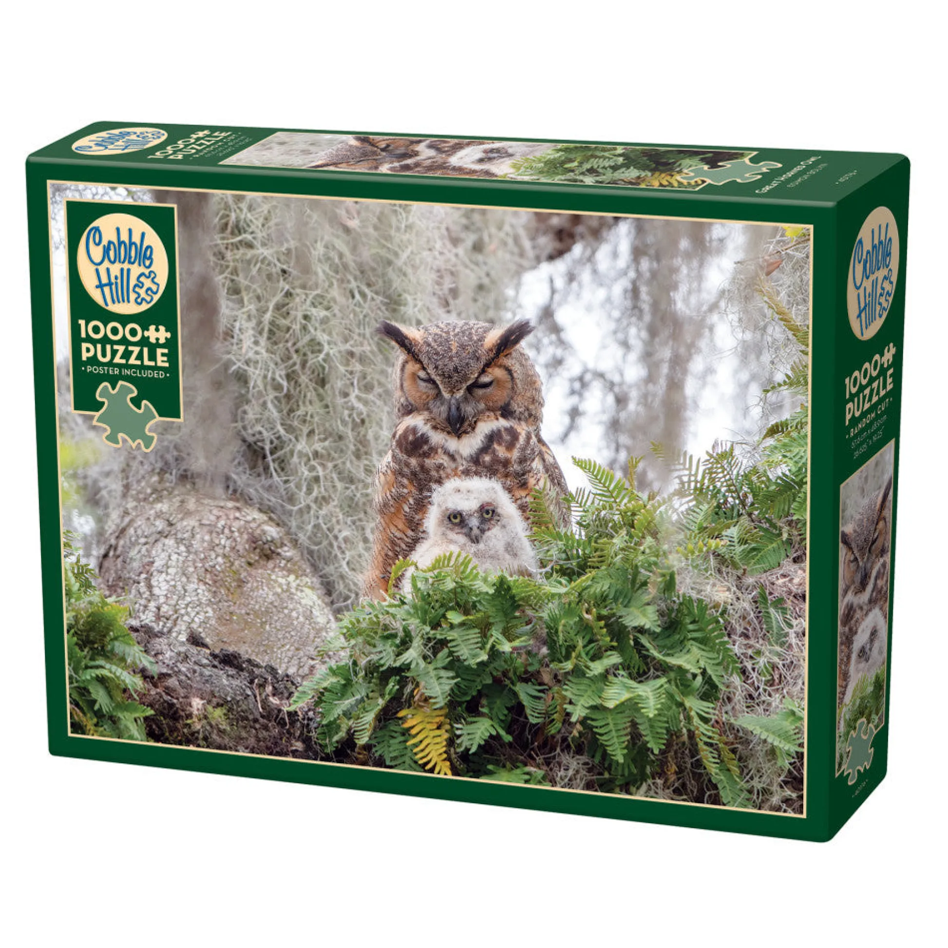 Flat River Group Cobble Hill Great Horned Owl 1000-Piece Jigsaw Puzzle - Reference Poster Included* Puzzles