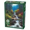 Flat River Group Cobble Hill Mountain Cascade 1000-Piece Jigsaw Puzzle - Reference Poster Included* Puzzles