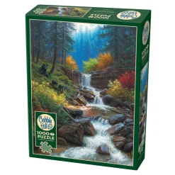 Flat River Group Cobble Hill Mountain Cascade 1000-Piece Jigsaw Puzzle - Reference Poster Included* Puzzles