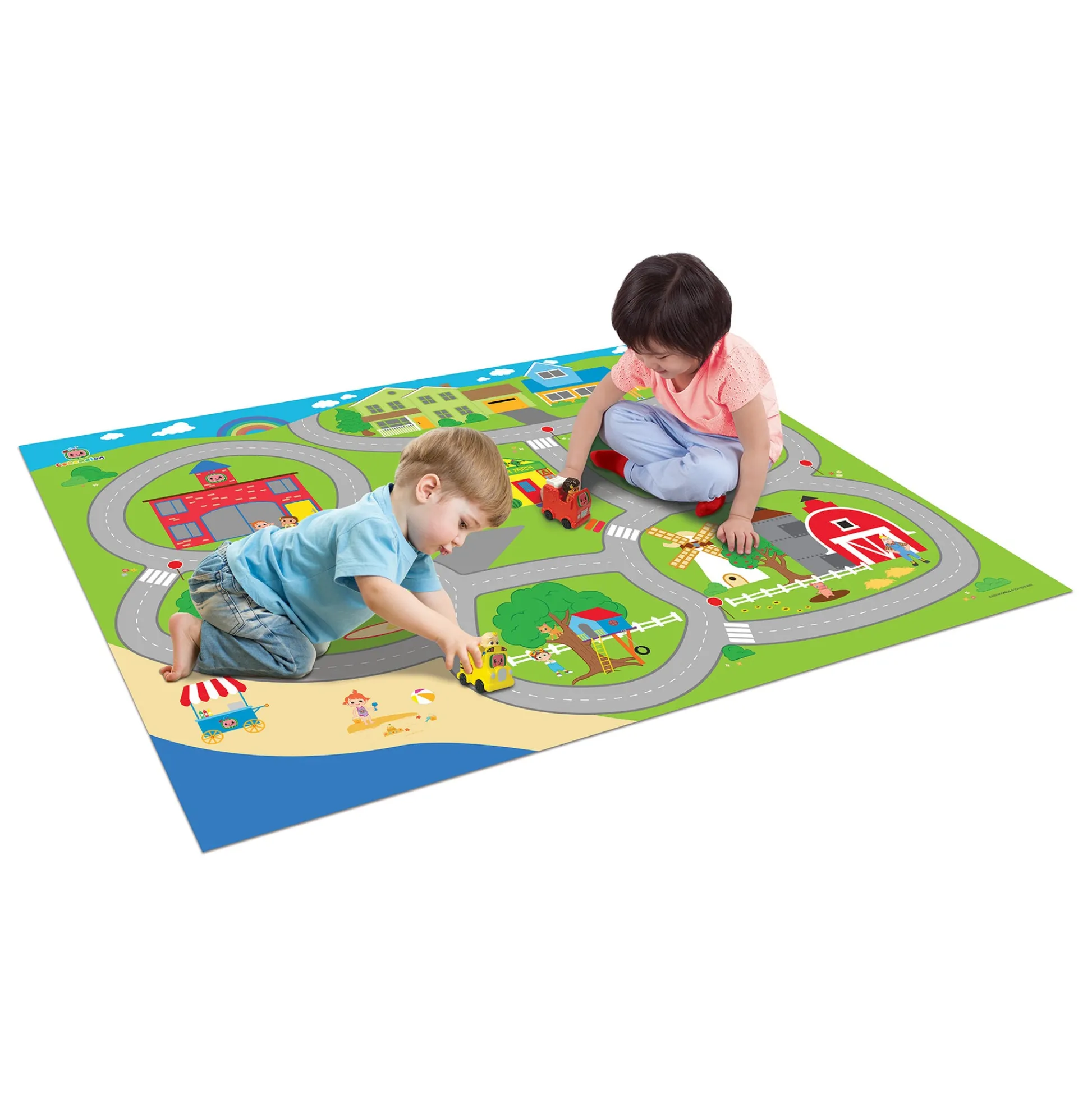 The Distribution Solutions CocoMelon Jumbo MegaMat - Interactive Playmat for Toddlers* Preschool Pals|Preschool Vehicles