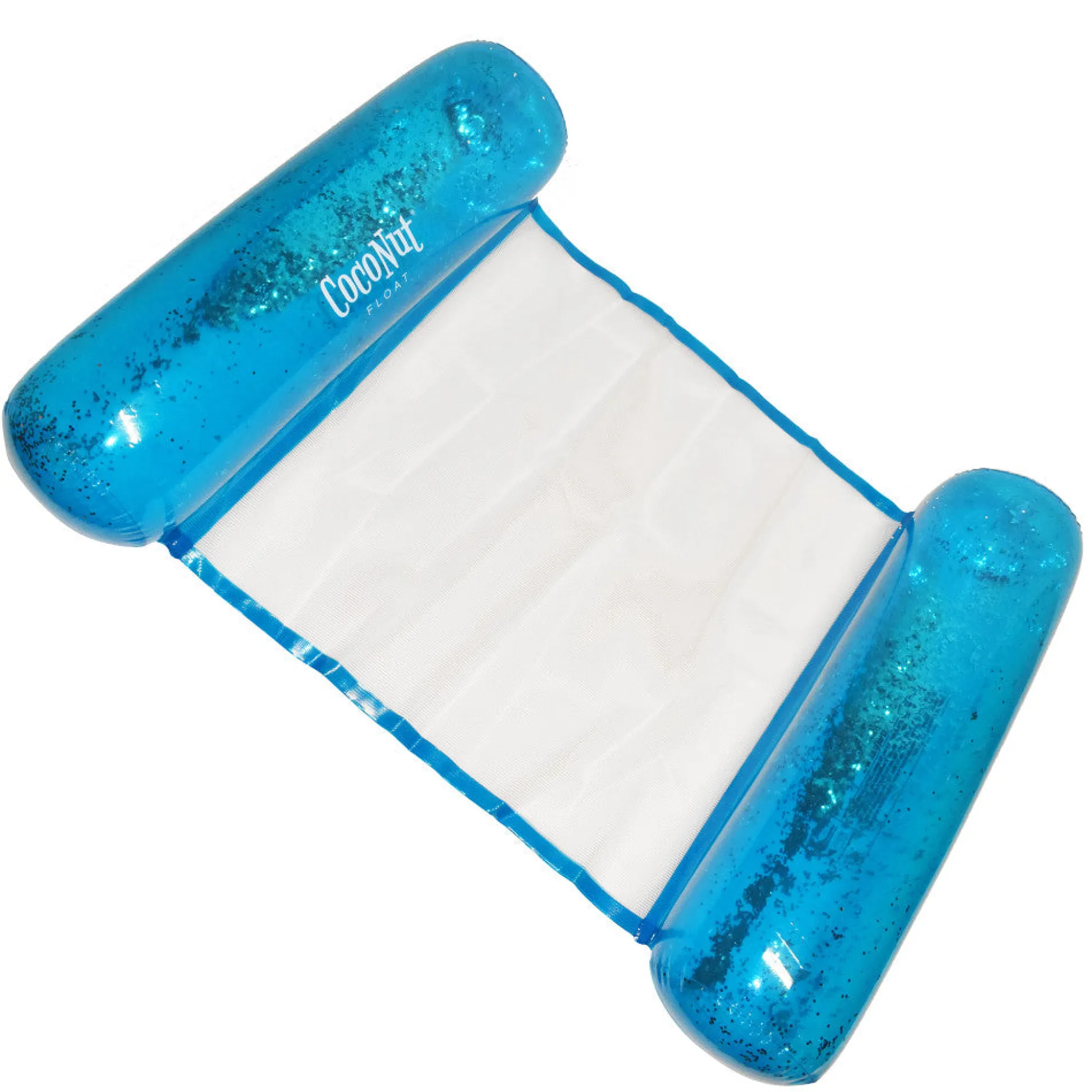 Flat River Group CocoNut Float Blue Glitter Hammock Pool Lounger - 49" x 30" Inflatable Relaxation Chair* Swimming Pools & Water Toys