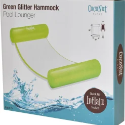 Flat River Group CocoNut Float Green Glitter Hammock Pool Lounger - 49" x 30" Inflatable Relaxation Chair* Swimming Pools & Water Toys