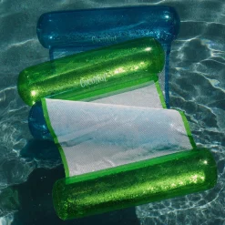 Flat River Group CocoNut Float Green Glitter Hammock Pool Lounger - 49" x 30" Inflatable Relaxation Chair* Swimming Pools & Water Toys