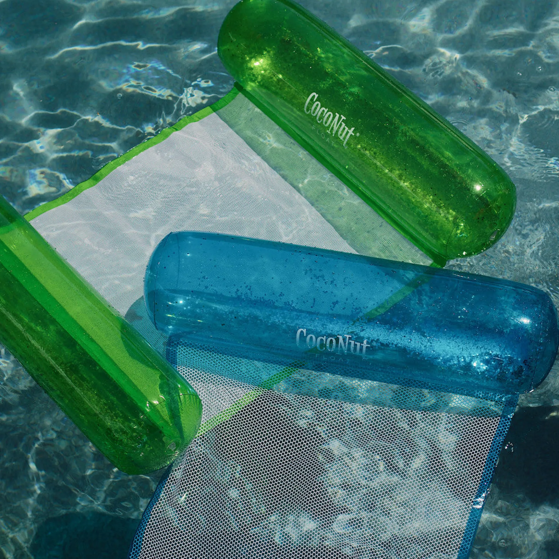 Flat River Group CocoNut Float Green Glitter Hammock Pool Lounger - 49" x 30" Inflatable Relaxation Chair* Swimming Pools & Water Toys