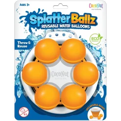 Flat River Group CocoNut Outdoor SplatterBallz Magnetic Water Balloon Battle Kit, Orange - Outdoor Game for Kids 5+* Swimming Pools & Water Toys|Social & Emotional Skills