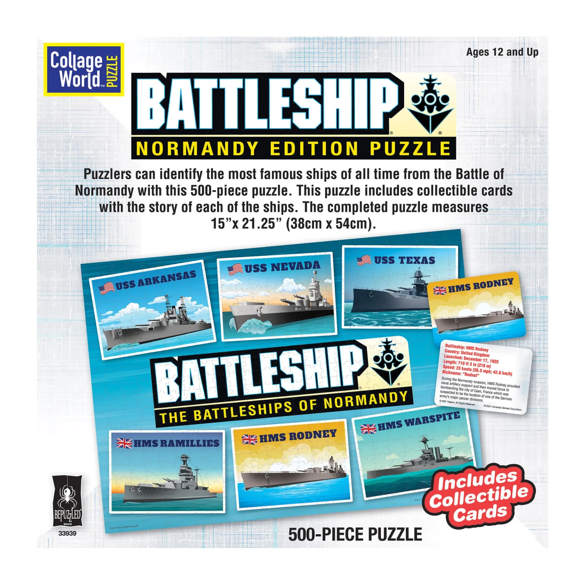AreYouGame Collage World Battleship Normandy Edition Jigsaw Puzzle - 500 pc* Puzzles