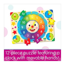 AreYouGame Colorful Time-Telling Lift & Learn Clock Puzzle - 12 pc* Puzzles