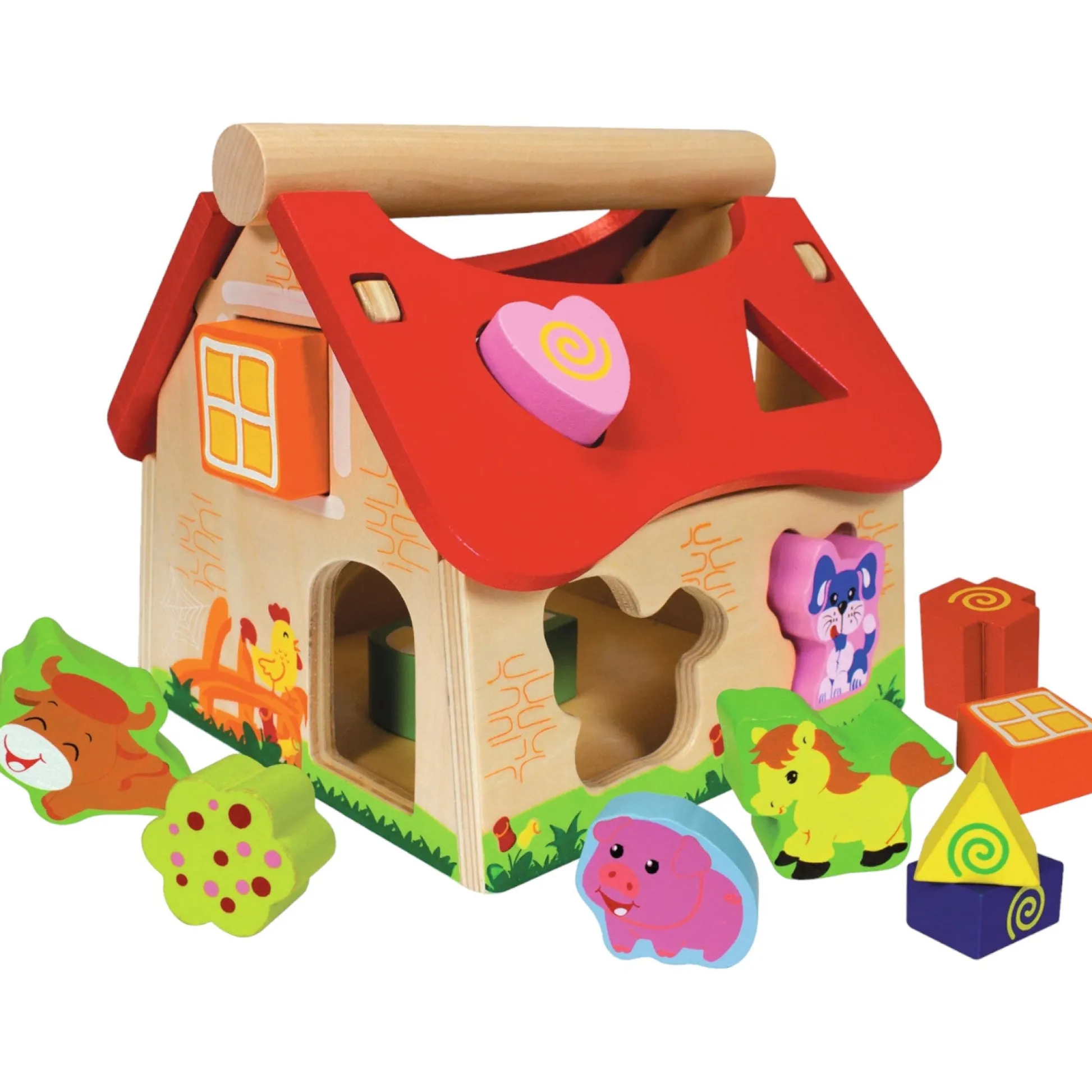 Calendar Holdings, LLC Colorful Wooden Shape Sorter House – Classic Toy for Toddlers* Preschool Education Toys & Activities
