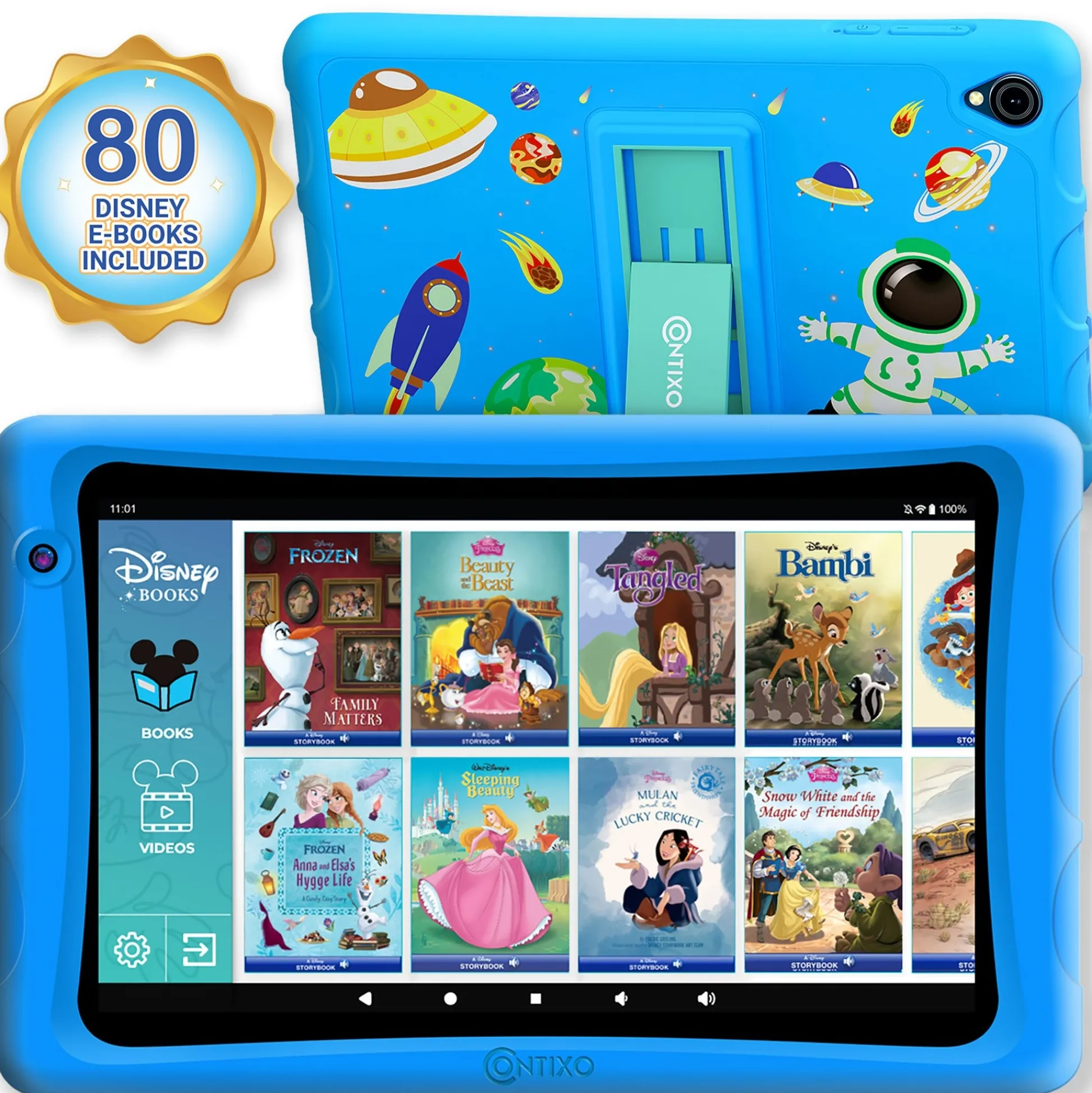 Contixo K80 8-Inch Kids Tablet - Disney eBooks - 2GB + 64GB - Blue*Kids Reading, Writing & Speech|Electronics