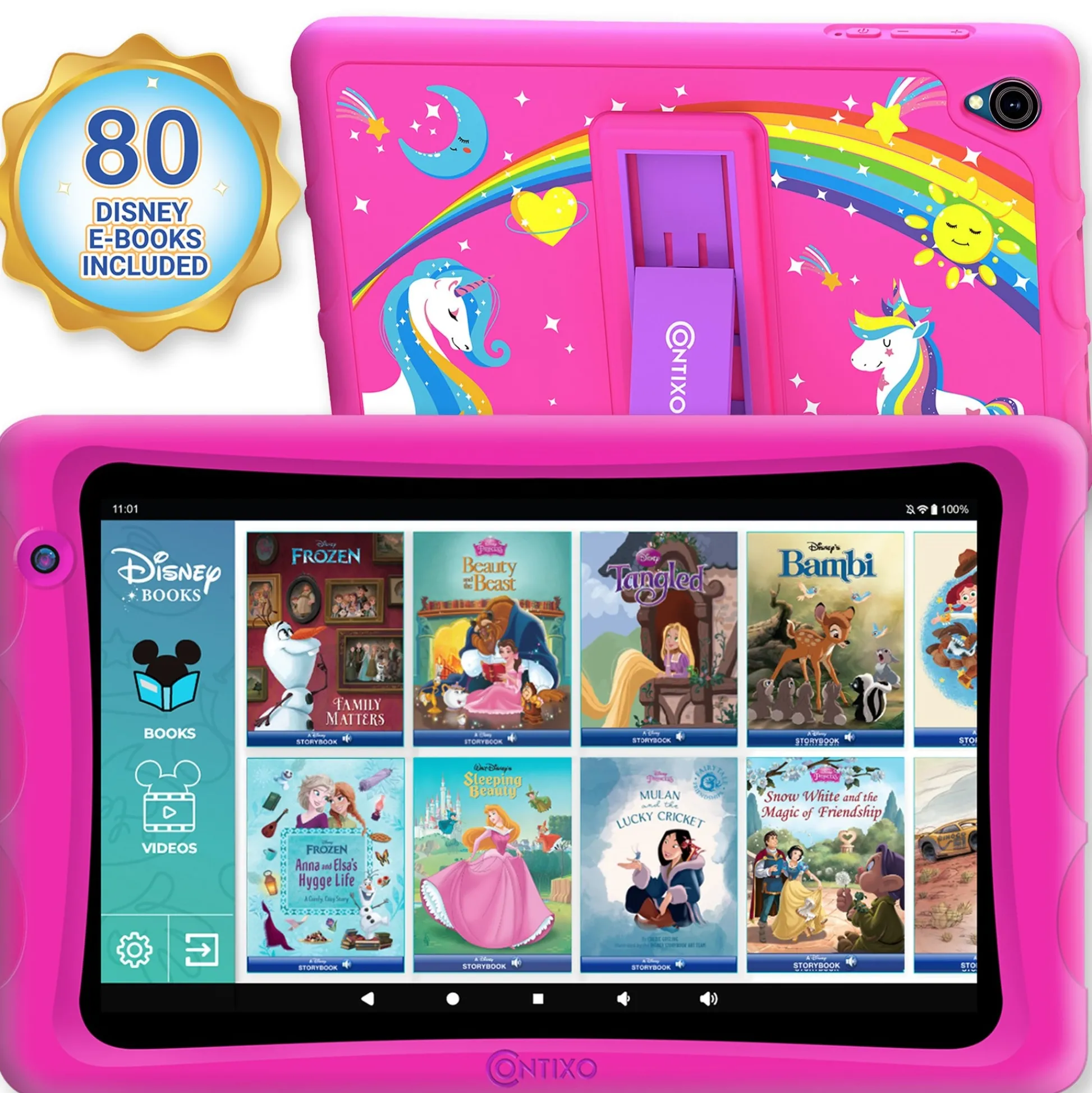 Contixo K81 Kids 8-Inch Tablet - Disney eBooks Collection - Pink*Kids Reading, Writing & Speech|Electronics