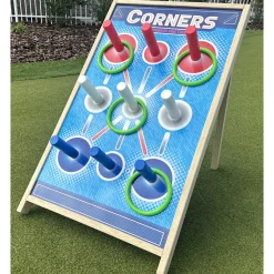 Flat River Group Corners Championship 4pc Green Ring Toss Set - Outdoor & Indoor Fun* Activities & Games|Social & Emotional Skills