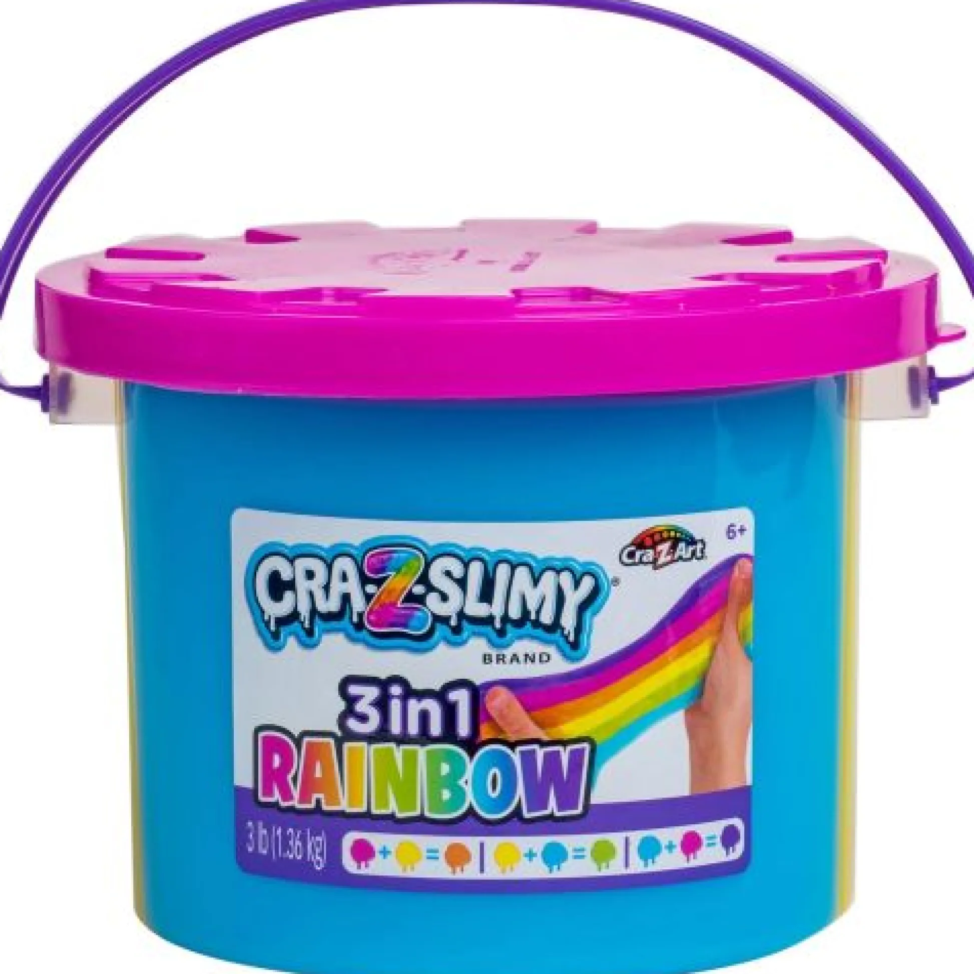 Calendar Holdings, LLC Cra Z Slimy Tri-Color Rainbow Slime Bucket - 3lb of Pink, Yellow & Blue* Slime