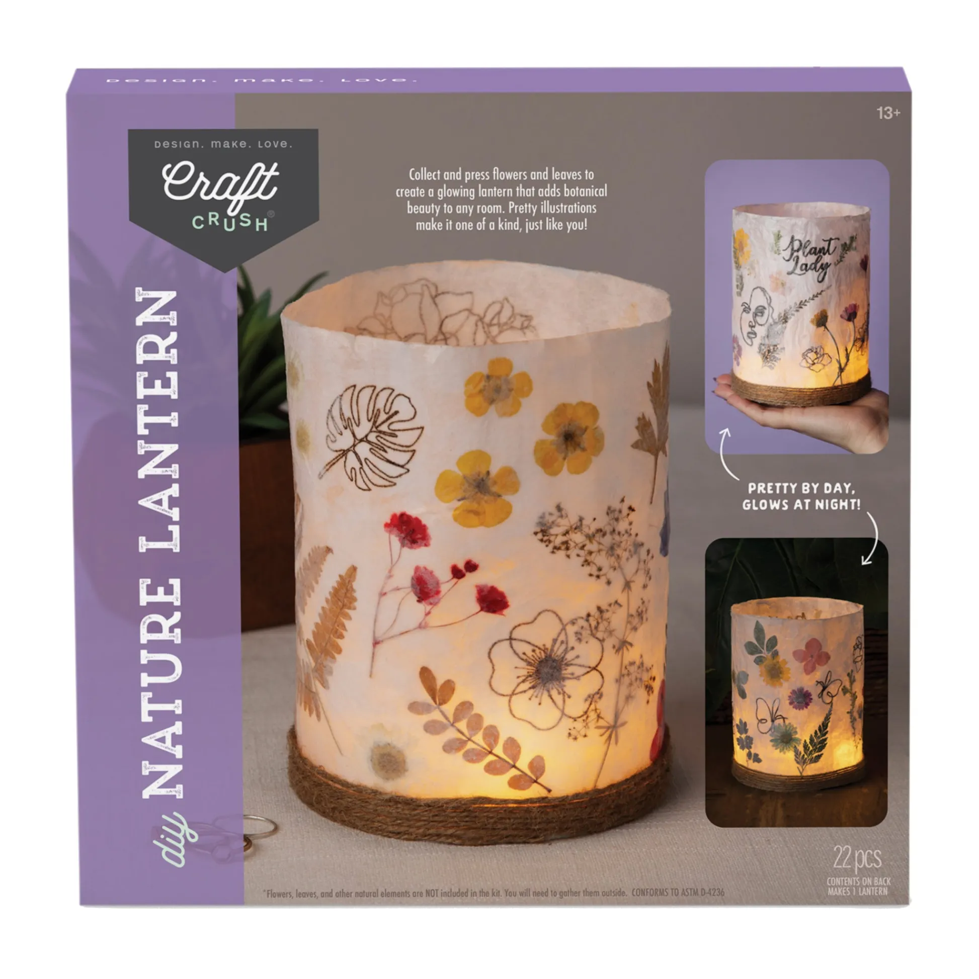 AreYouGame Craft Crush Nature-Inspired DIY Lantern Kit - Create Your Own Floral Masterpiece* Crafts & Activities
