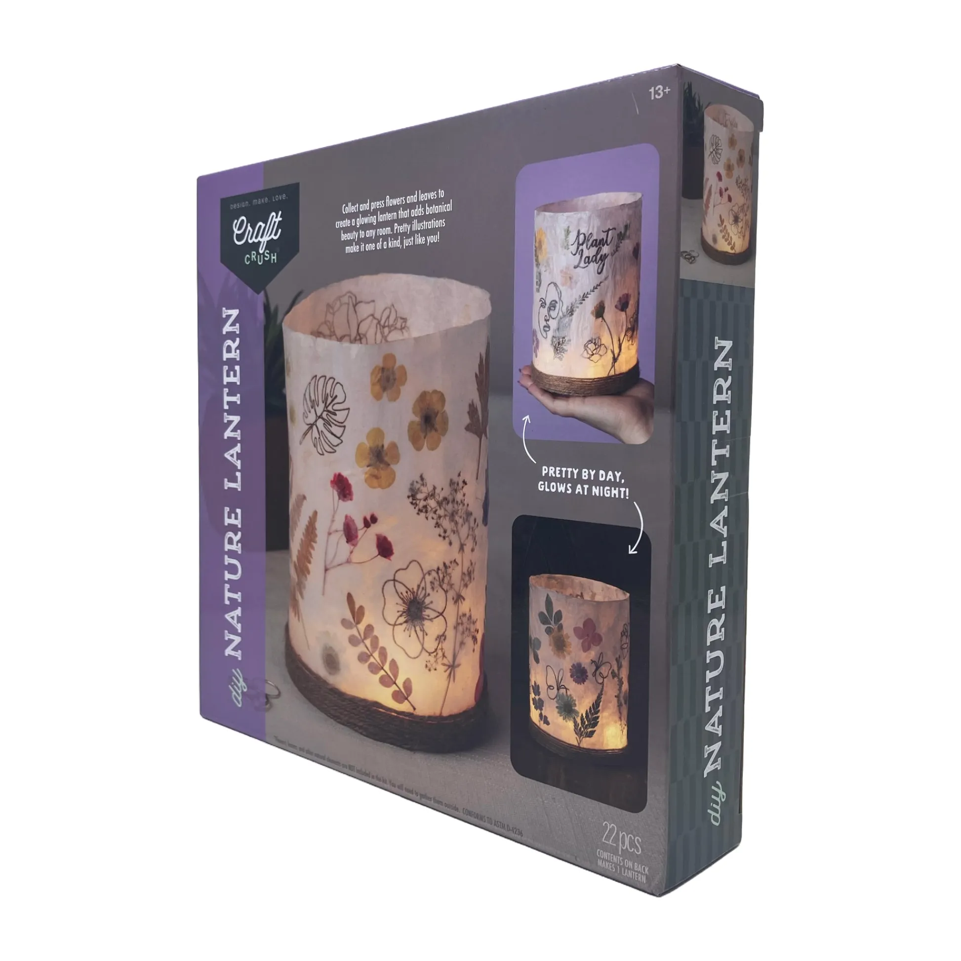AreYouGame Craft Crush Nature-Inspired DIY Lantern Kit - Create Your Own Floral Masterpiece* Crafts & Activities