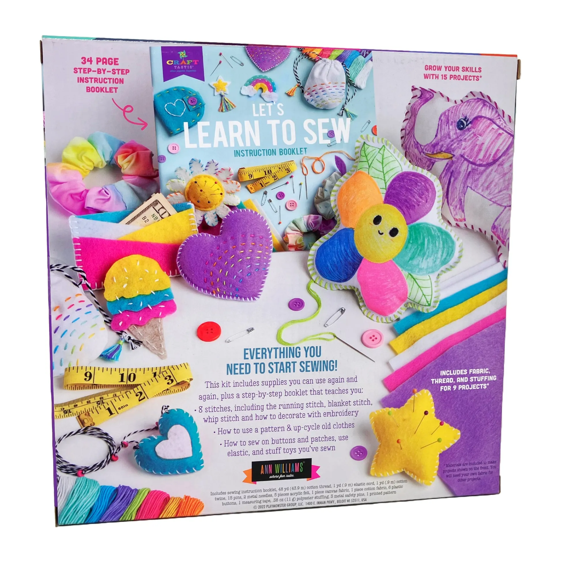 AreYouGame Craft-tastic Beginner's Sewing Kit - Let's Learn to Sew* Crafts & Activities