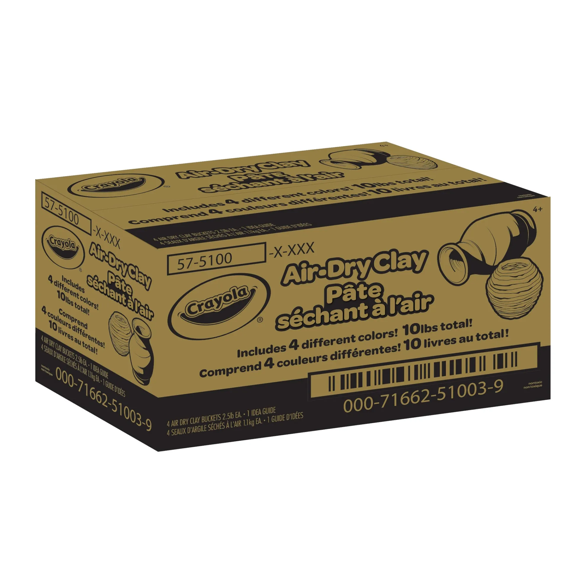 Educators Resource Crayola Air-Dry Clay Rainbow Sculpting Kit - 4 Colors, 2.5lb Each* Clay, Dough & Sand Art