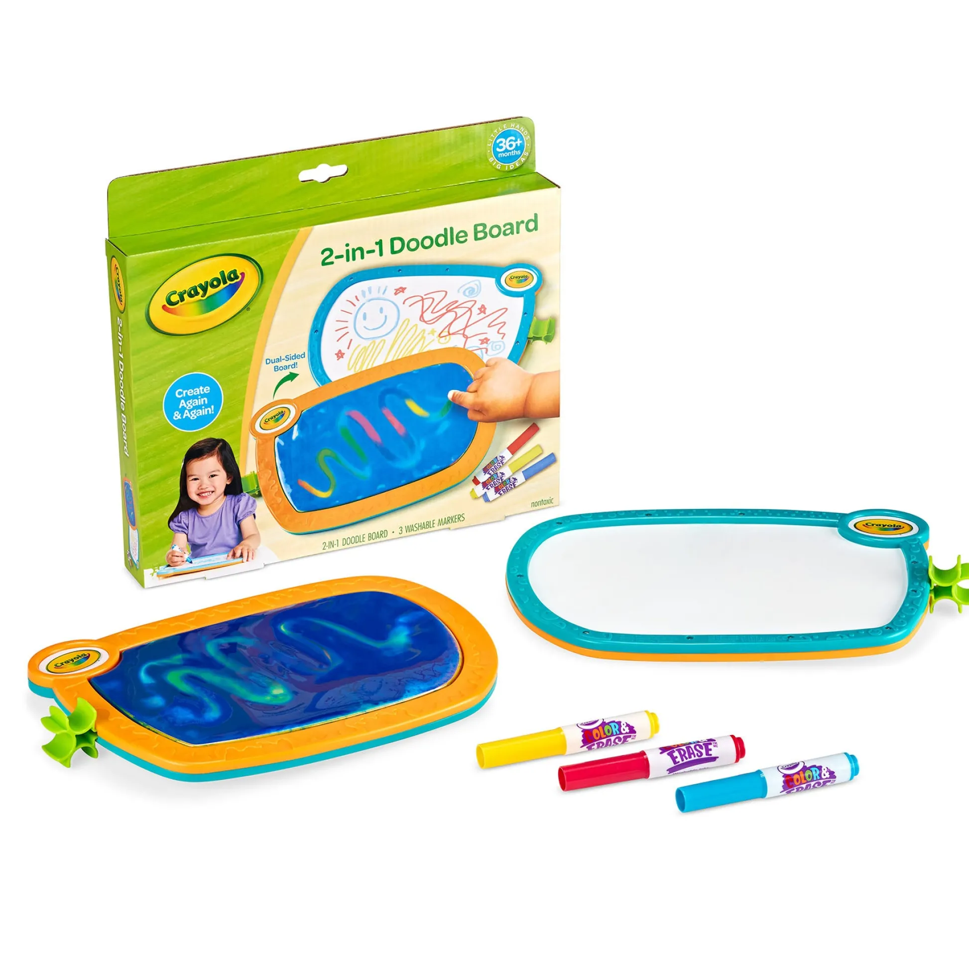 Educators Resource Crayola Double Doodle Board for Young Kids - Dual-Sided Drawing Tablet* Drawing, Color & Painting