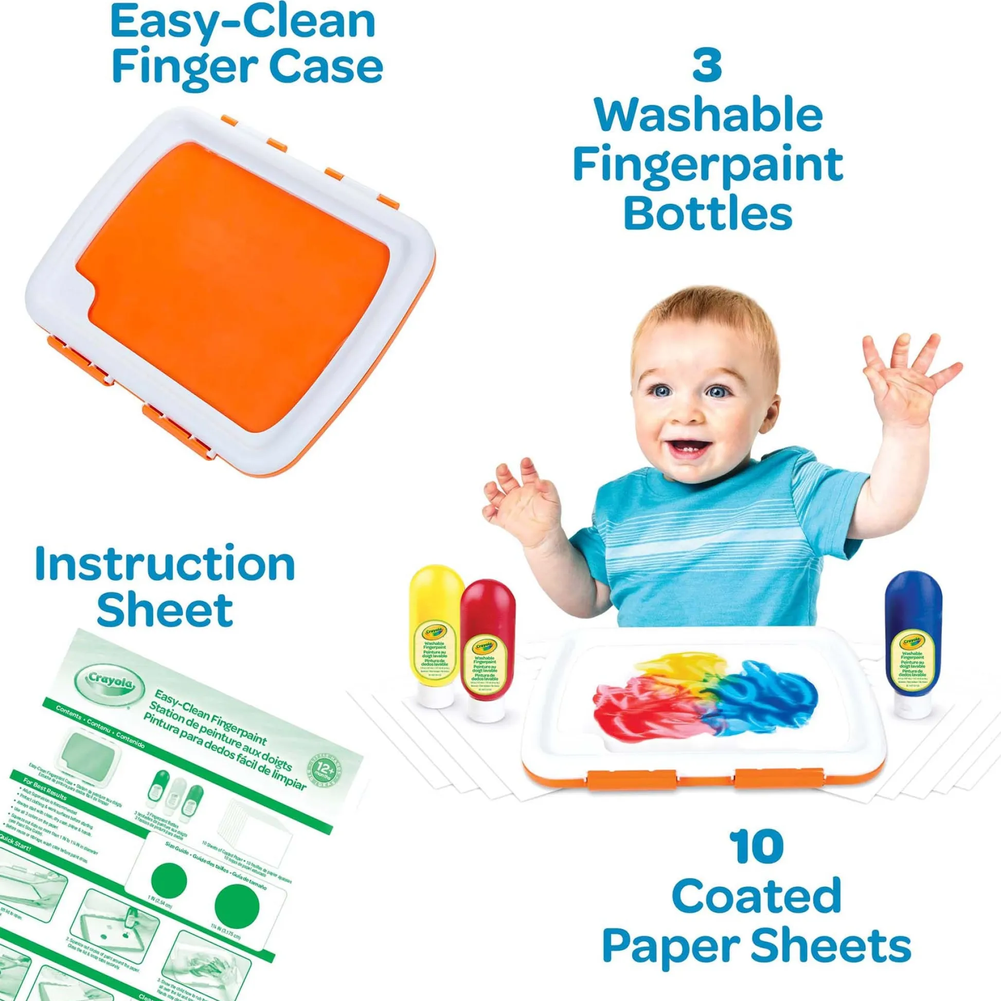 Educators Resource Crayola Easy-Clean Fingerpaint Set - Vibrant Toddler Art Kit* Drawing, Color & Painting