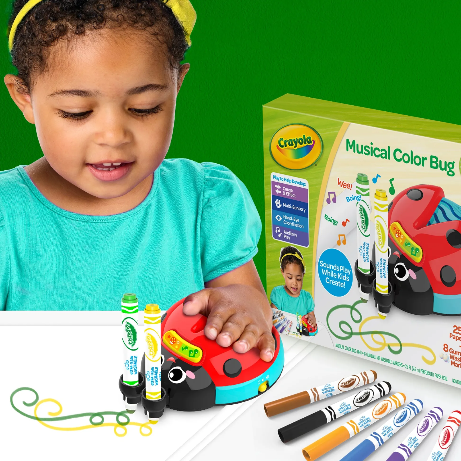 Educators Resource Crayola Musical Doodle Bug Interactive Coloring Toy* Drawing, Color & Painting