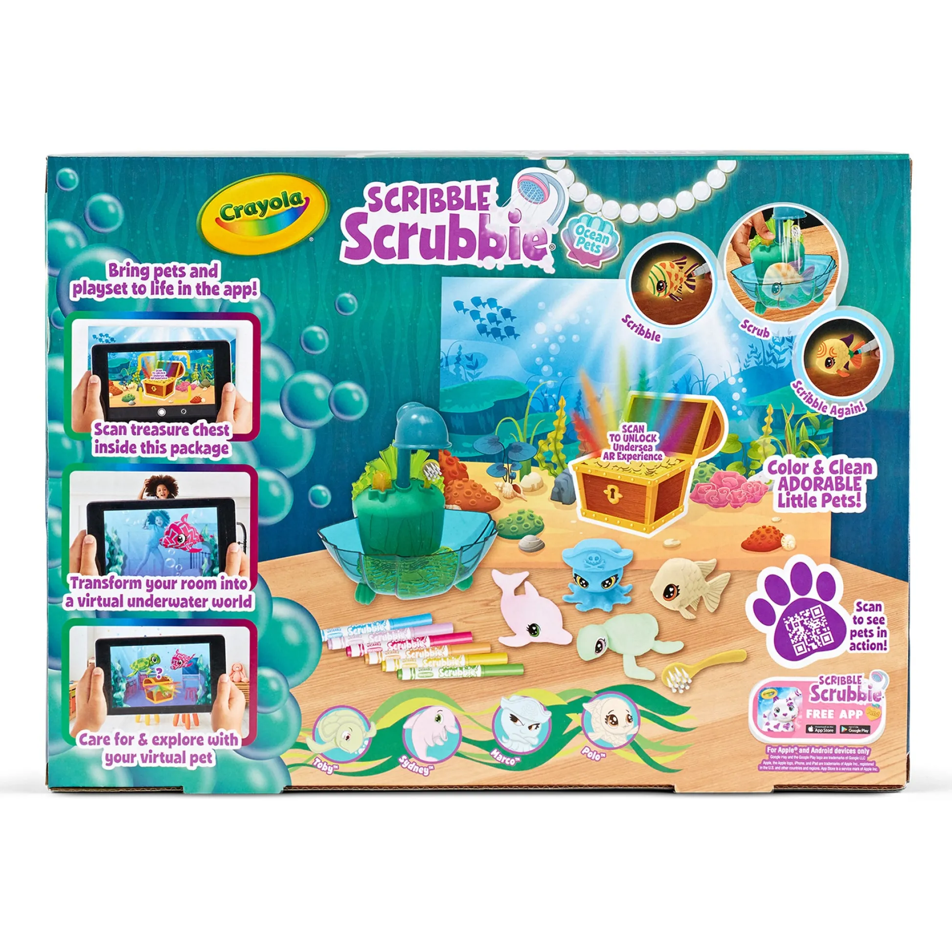 Educators Resource Crayola Scribble Scrubbie Ocean Pets Glow Lagoon Playset* Drawing, Color & Painting