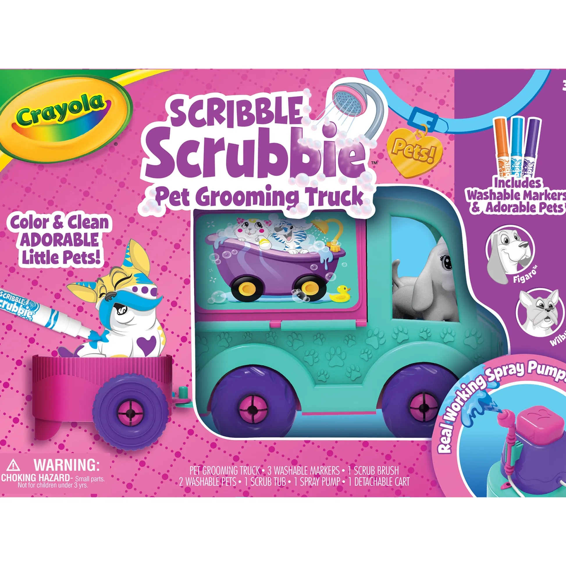 Educators Resource Crayola Scribble Scrubbie Pets Grooming Truck Playset* Drawing, Color & Painting