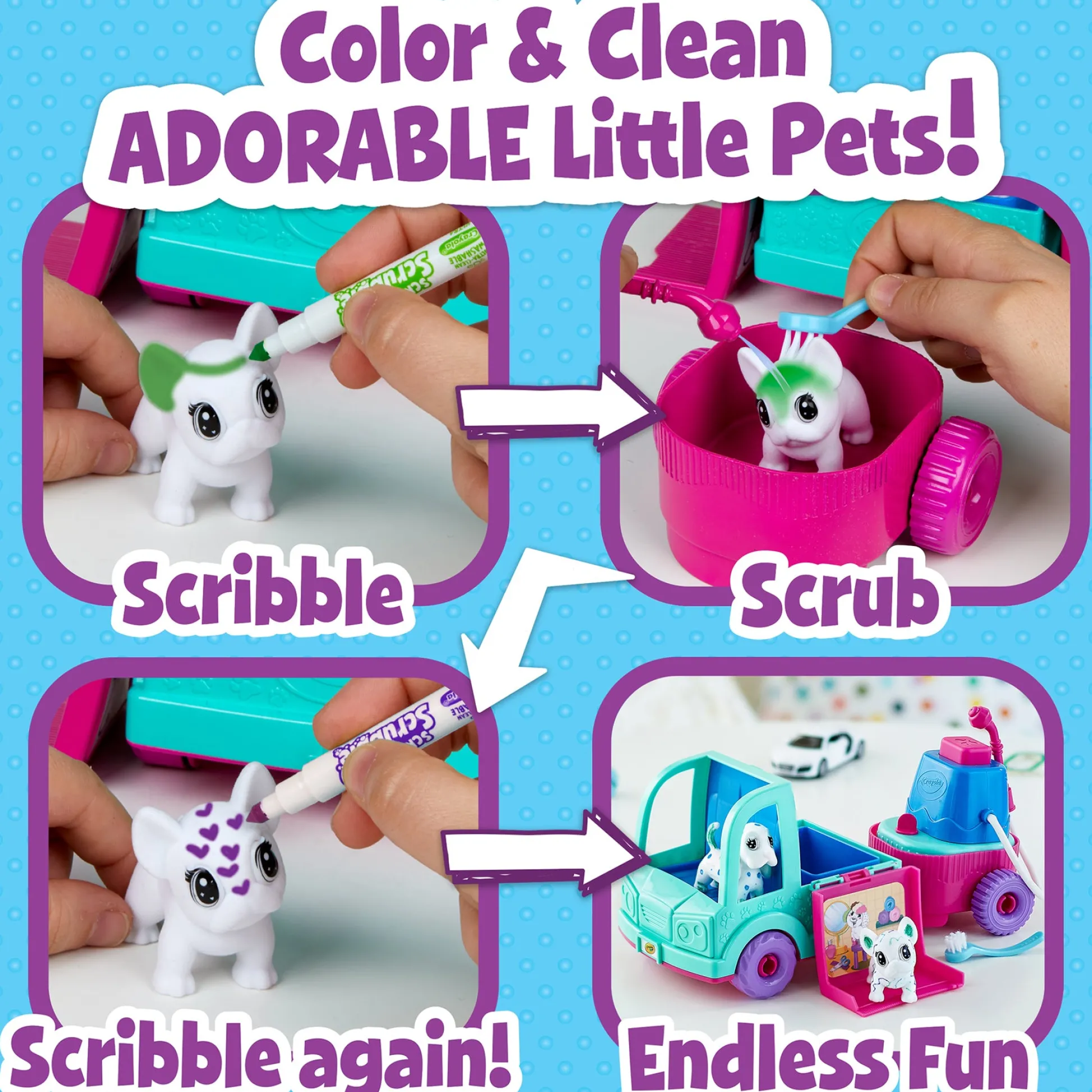 Educators Resource Crayola Scribble Scrubbie Pets Grooming Truck Playset* Drawing, Color & Painting